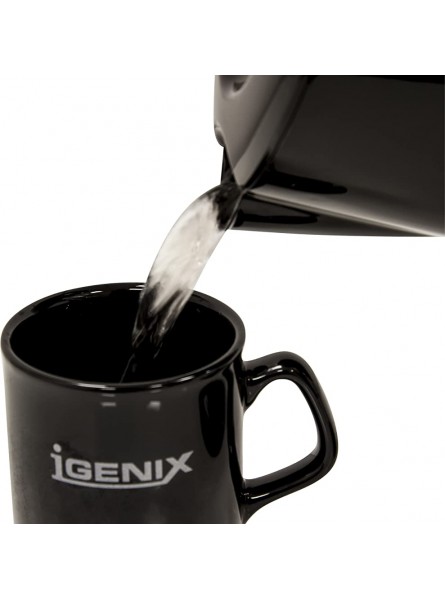 Igenix IG7280 Cordless Electric Jug Kettle Easy Open Lid and Removable Washable Filter for Easy Cleaning 2200 W 1.7 Litre Black - WMSR4VJR