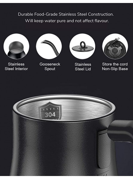 JBK Variable Temperature Control Pour Over Gooseneck Electric Kettle for Specialty Coffee and Tea Matte Black - EPAY7O9X