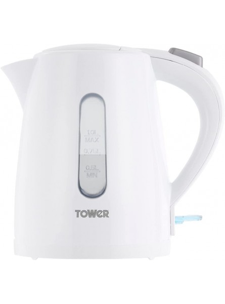 Tower T10029W 1L Jug Kettle with 360° Swivel Base 2200W White - LSAP4MTO