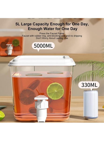 BIUDUI 3 Pcs Cold Kettle With Spigot,Portable Fruit Teapot With Lid Iced Beverage Container With Lid Portable Fruit Teapot 5L Large Capacity Clear - EFXC1TBA