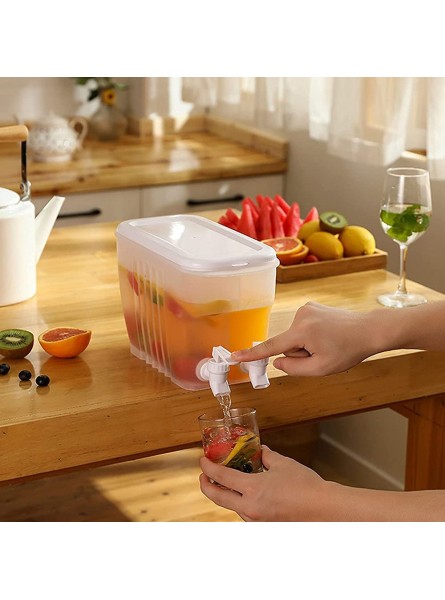 MingrXieh Cold Kettle with Double Faucet 3.5L 0.93 gal Beverage Dispenser Household Refrigerator Water Bucket Large Capacity Portable Plastic Water Jug Fruit Teapot for Outdoor Parties - IVVCA72H