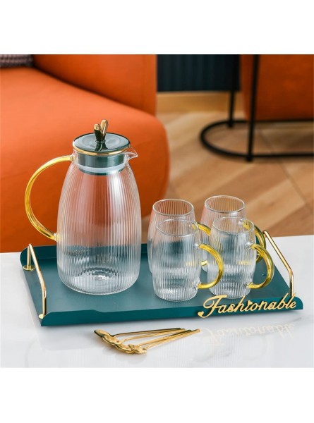 N A Household Kettle Water Cup Cup Set High Temperature Water Cup Glass Office Drinking Cup Cold Kettle Color : A Size : 4-cup kit - FUGDD4QP