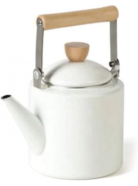 OH Camping Outdoors Coffee Pot Hand Drip Enamel Tea Coffee Pot Kettle Boiler Oil Vinegar Cruet Tea Coffee Maker Boiler for Hot Water Safety White - TBYQ2YXS