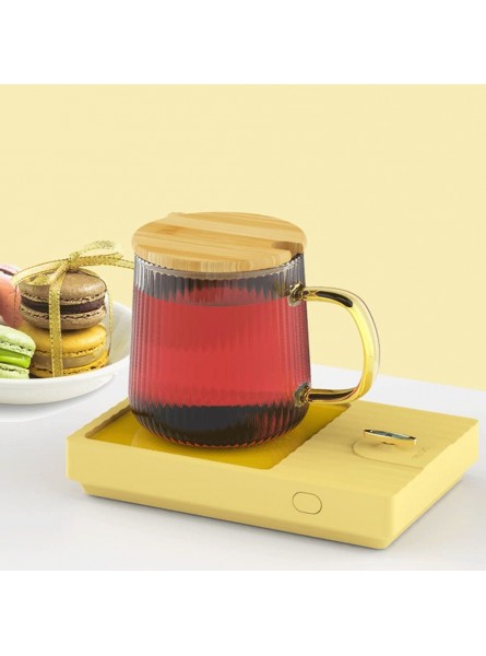 XJWWW Smart Beverage Warmers Candle Wax Cup Warmer Heating Plate Coffee Warmer with Automatic Shut Off for Coffee Milk Tea Water XJWWW-URG Color : Yellow - PEEVF5X4
