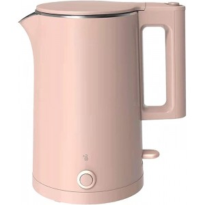 N B Stainless Steel Double Wall Electric Water Kettle One Key Heat Preservation Auto-Shutoff and Boil-Dry Protection low power consumption 1.5L 1550W Pink - SQQQ3VJ2