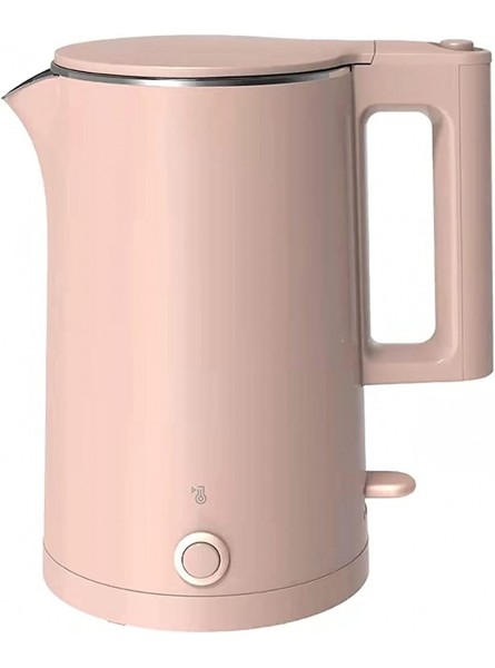 N B Stainless Steel Double Wall Electric Water Kettle One Key Heat Preservation Auto-Shutoff and Boil-Dry Protection low power consumption 1.5L 1550W Pink - SQQQ3VJ2