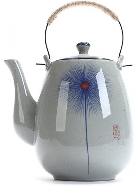 YUZHUKUNGMZ White Kettle Ceramic big teapot hand-painted retro teapot cooler kettle iron handle lifting pot restaurant kettle household - RMWHJ2KX