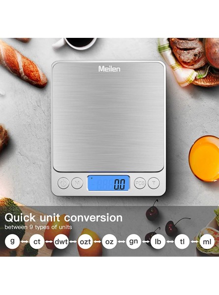 Digital Kitchen Scale Stainless Food Weigh Scale Grams High Accuracy Cooking Scales Mini Pocket Scale Portable Electronic Kitchen Scale Small Jewelry Scale with Automatic Shutdown 2000g 0.1g - GBRO8PPG