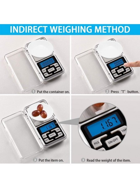 Digital Weighing Scales LED Backlight Display,Scales 0.01g 500g Mini Digital Pocket Scale for Kitchen Scale Jewellery Scale Drug Tea Yeast Coffee and Others by Revive - EHTDSDOD