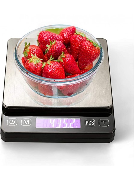 KitchenTour Digital Kitchen Scale 3000g 0.1g High Accuracy Precision Multifunction Food Meat Scale with Back-Lit LCD DisplayBatteries Included - IFGNQKB8