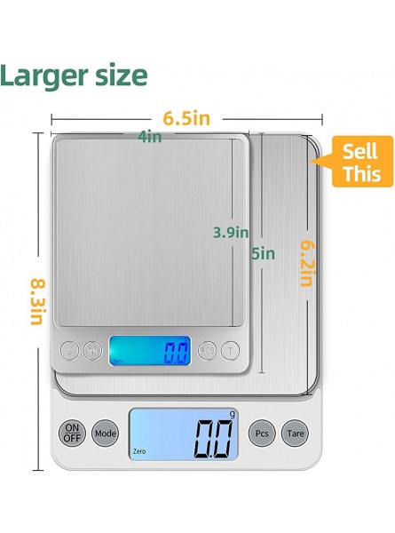 KUBEI Upgraded Larger Size Digital Food Scale Weight Grams and OZ 5kg 0.1g Kitchen Scale for Cooking Baking High Precision Electronic Scale with LCD Display - LRVIET9H