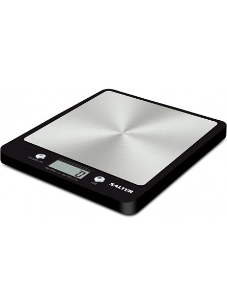 Salter Evo Digital Kitchen Scales Electronic Food Weighing Stainless Steel Cooking Scale Home Appliance LCD Display Add & Weigh Metric or Imperial Easy to Clean 15 Year Guarantee Black - PMOTOUT8