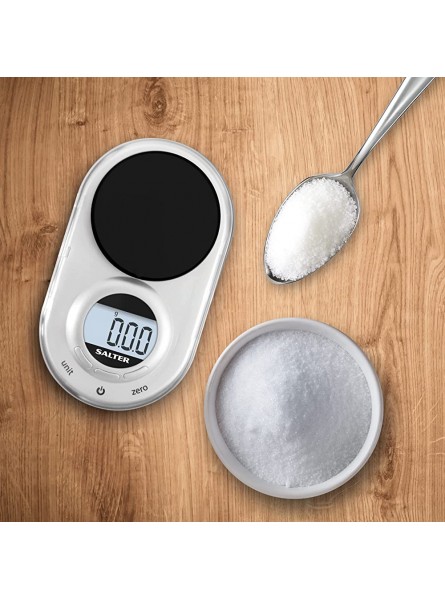 Salter Micro Digital Kitchen Scale Electronic Micro Measuring Tool Precision Baking Cooking Compact Portable Design Large Backlit LCD 500 g Capacity 0.05 g Resolution Metric Imperial Silver - VJSPJXK6