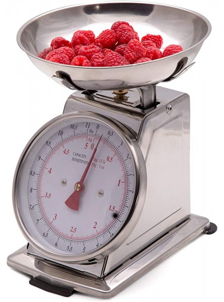 SONVADIA 5Kg Kitchen Scale Mechanical Stainless Steel Bowl and Body Large Dial - AFWPBP97