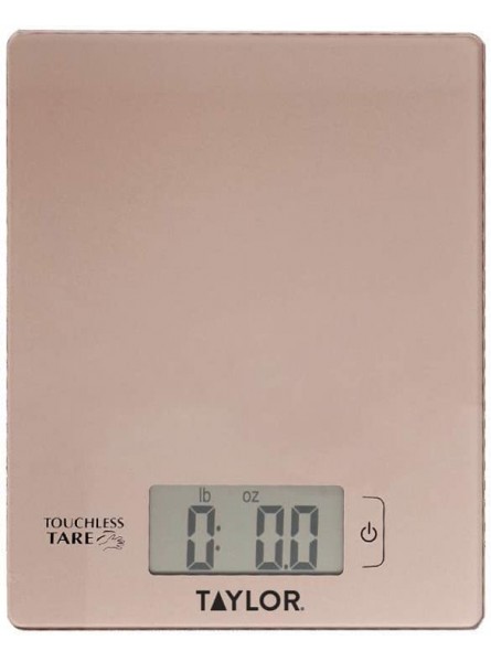 Taylor Digital Food Scales with Touchless Tare in Gift Box High Accuracy Plastic Rose Gold 16 x 20cm - DGFDV1UF