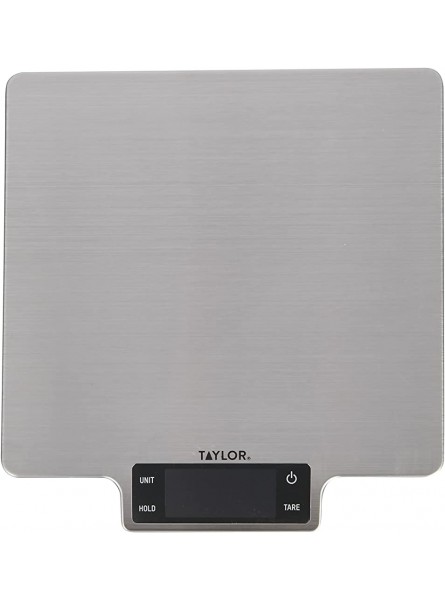Taylor Pro Digital Large Kitchen Food Scales Professional Standard Tare Feature with Accuracy and High Precision Sensor Stainless Steel Silver 10 kg Capacity - FAORK5U5