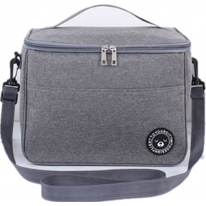 Large Family Picnic Cooler Bag Thermal Lunch Bag Cooling Bag for Work Beach Picnic Camping Keep Food Warm or Cold Insulated Cooling Bag for Camping,BBQ,Family,Car and Outdoor Activities Grey - OLCCAJJI