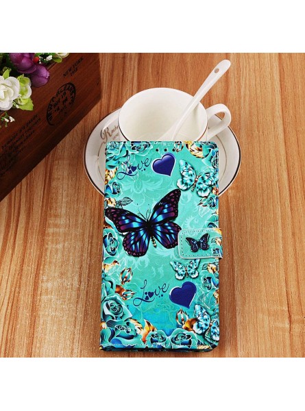 Miagon for iPhone 12 Mini Wallet Case,PU Leather Folio Flip Cover with Stand Card Slots Magnetic Closure,Blue Butterfly - CKEO79TA