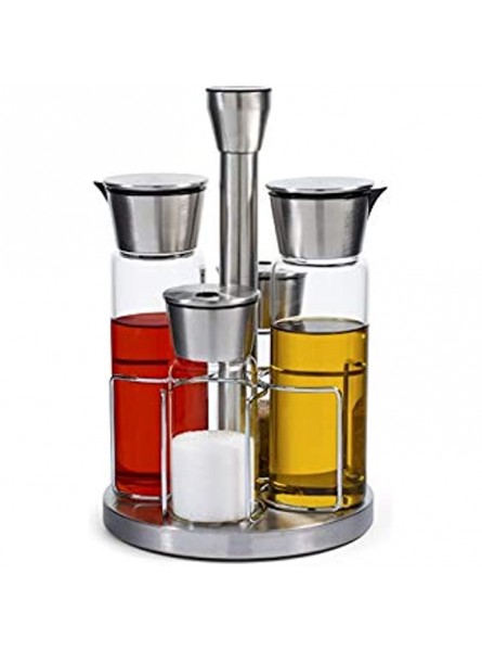 4 Pieces Borosilicate Glass Oil Pot with Stainless Steel caps with Stand cp - GNVVG9BT