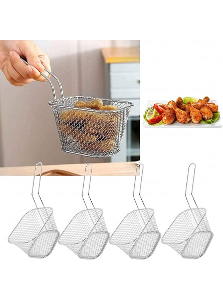 8 Pcs Mini French Fry Basket Stainless Steel Mesh Wire French Fry Chips Baskets Net Strainer Kitchen Cooking Tools for Restaurant or Home - DGLM9RV7