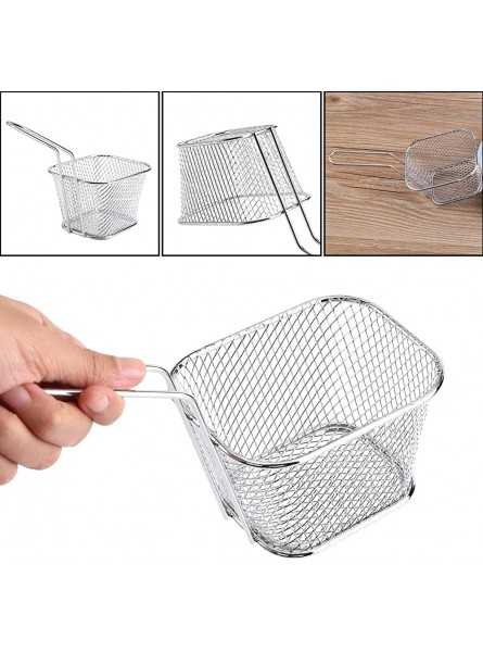 8 Pcs Mini French Fry Basket Stainless Steel Mesh Wire French Fry Chips Baskets Net Strainer Kitchen Cooking Tools for Restaurant or Home - DGLM9RV7