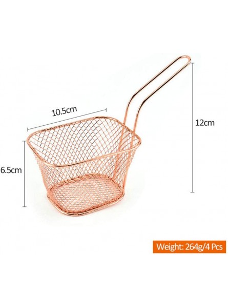 8 PCS Mini Serving Food Presentation Basket Strainer for Chips Onion Rings Shrimps Vegetable Multiple Colors Square Stainless Steel Chip Fryer Frying Basket Kitchen Cooking Tools,Rose Red - RDYYMX38