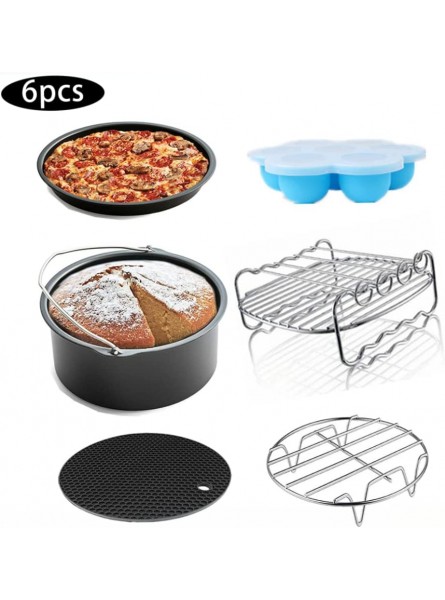 Air Fryer Accessory Set,Air Fryer Accessory Set with Baking Tray Baking Pan Barbecue Stand Non-Stick Coaster for XL 3.2 Litre Princess Philips Gowise 6PCS air fryer accessory - YCUWHYEM