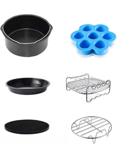 Air Fryer Accessory Set,Air Fryer Accessory Set with Baking Tray Baking Pan Barbecue Stand Non-Stick Coaster for XL 3.2 Litre Princess Philips Gowise 6PCS air fryer accessory - YCUWHYEM
