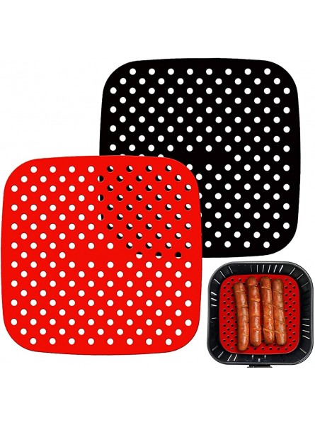 Air Fryer Mats Liners pack of 2 Square Non-Stick Silicone Accessories 7.5 inch 19cm - CQUG49H0