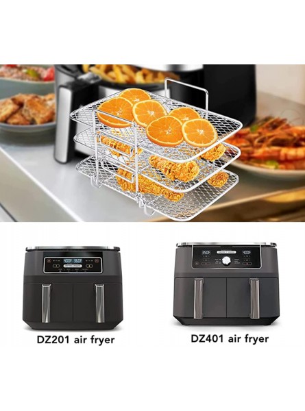 Air Fryer Rack for Ninja Air Fryer Multi-Layer Double Basket Air Fryer Accessories 304 Stainless Steel Grilling Rack Cooking Rack Toast Rack for Oven Microwave BakingSmall Tripod - VJKLDNXS
