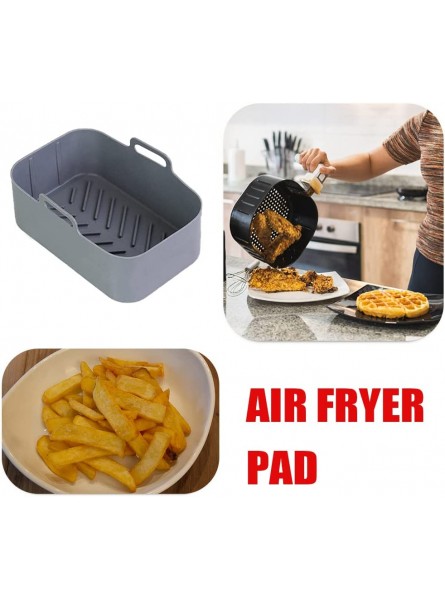 Aunis Air Fryer Silicone Pot Square Air Fryer Liners Accessories Replacement for Oven Baking Fryer Pot Basket Mat for 8QT Dual Basket Air Fryer Oven And Microwave - YPUCB51H
