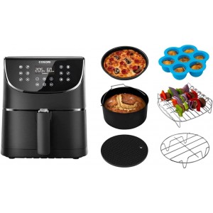 COSORI Air Fryer with 100 Recipes Cookbook XXL 5.5L Oil Free Air Fryers for Home Use LED Onetouch Screen Timer & Temperature Control,Nonstick Basket,1700W& Fryer Accessories Set for 5.5L Basket - MEFIYQ2F