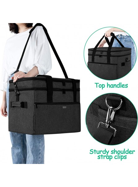 Manwe Double Layers Carrying Bag Compatible with Ninja Foodi Grill Travel Tote Bag with Pockets Compatible with Ninja Foodi 5-in-1 Indoor Grill and Kitchen Accessories Black - XAOH38UJ