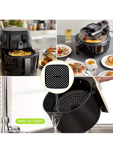 Reusable Air Fryer Liners Stick Silicone Air Fryer Basket Mats Accessories 8.5 inches Black 8.5in - IWPGFYTI