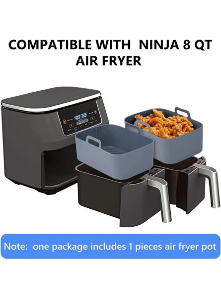 Silicone Pot for Ninjas Dual Air Fryer Reusable Silicone Air Fryer Liner Double Basket Air Fryer Kitchen Accessories for Ninja Foodi DZ201 DZ401 A-Grey - UMQBOI00