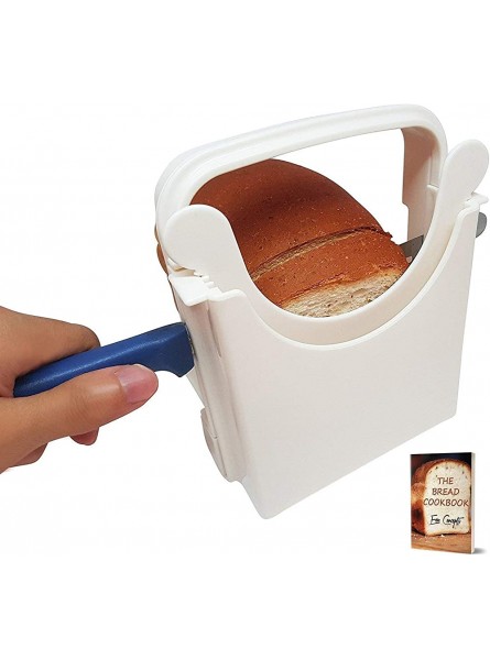 Eon Concepts Bread Slicer Guide for Homemade Bread with Rubber Feet Paddings and E-Book | Loaf Cutter Machine Foldable Adjustable & Customizable to 5 Thickness | Bagel Sandwich Toast Slicer | - TGYNF4PG