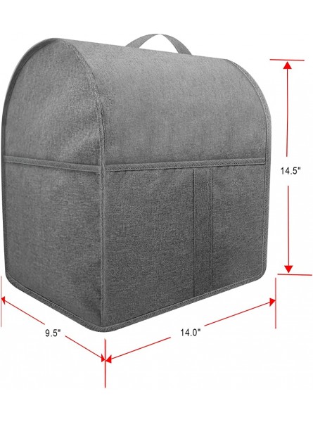 Dust Cover with 4.5-5 Quart Mixers Cloth Cover with Pockets for Mixers and Extra Accessories Fits for 4.5-Quart and All 5-Quart Grey - KNHJ860I