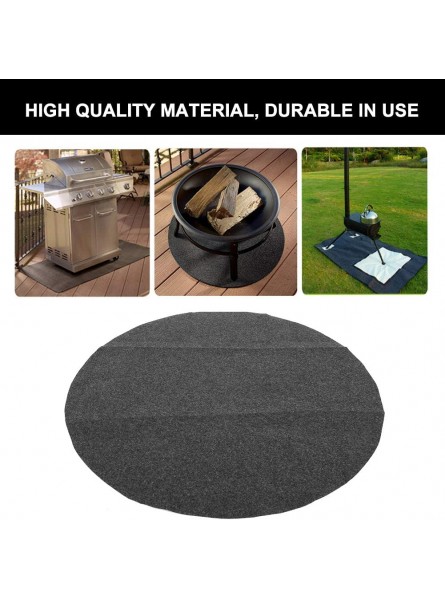 36 in BBQ Floor Mat Oil Resistant Barbecue Mat Round Shape Grill Mat Non-Slip Grill Pad Washable Floor Mat Backyard Floor Protective Rug Outdoor Oven Mat for Home Party Use - NRQBDEN0