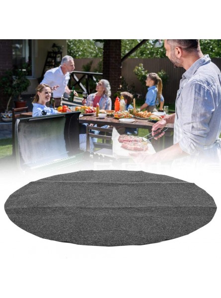 36 in BBQ Floor Mat Oil Resistant Barbecue Mat Round Shape Grill Mat Non-Slip Grill Pad Washable Floor Mat Backyard Floor Protective Rug Outdoor Oven Mat for Home Party Use - NRQBDEN0