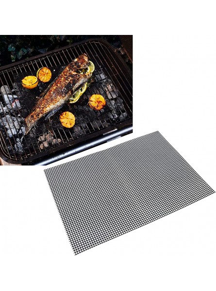 Luroze BBQ Grill Mesh Mats Multifunctional Non‑Stick Fiberglass Cloth Heavy Duty BBQ Grill Mats for Pellet Grill for Gas Grill for Charcoal GrillBlack 30 * 40cm - OAFO0G9I