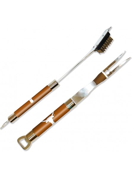 THE NORTHWEST COMPANY NCAA Texas Longhorns Barbeque Fork and Grill Cleaner Set - ZBRSAT3A