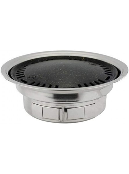 UPKOCH Stainless Steel Tabletop Smokeless Charcoal Grill Self- service Round Barbecue Stove Oven with BBQ Tray for Home Outdoor Party - KLRBSPEG