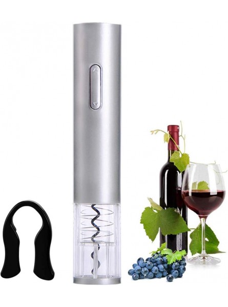 Electric Wine Opener Upgraded Battery Powered Wine Bottle Opener Electric Corkscrew Wine Opener Automatic Wine Opener Gift for Wine Lovers Silver - ZNFTTYRR