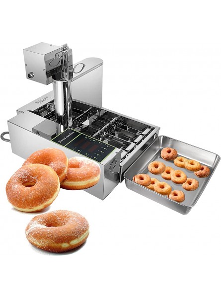 Automatic Donut Machine Commercial Digital Donut Fryer Commercial Mini Donut Maker Donut Machine Maker Adjustable Donut Thickness Stainless Steel 5.5L Hopper 1750 unit h - FVXX7DRU