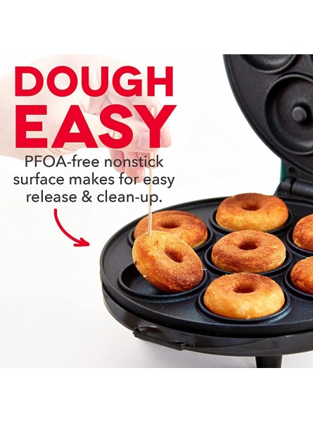 Dash DDM007GBAQ04 Mini Donut Maker Machine for Kid-Friendly Breakfast Snacks Desserts & More with Non-stick Surface Makes 7 Doughnuts Aqua - ORYD5SN2