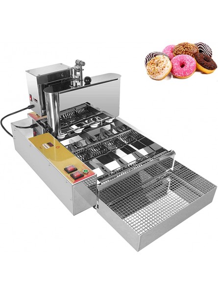 JFF Electric 4-Row Automatic Mini Donut Machine Donut Maker Fryer Machine Stainless Steel Doughnut Making Machine - MSXJ96G0