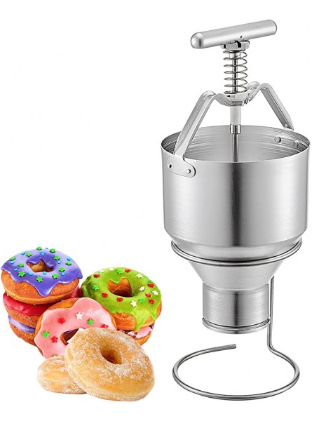 Manual Donut Depositor,5L Stainless Steel Donut Dropper Hopper,300PCS H Commercial Donut Batter Dispenser,Donut Hopper with Stand,for Restaurant Snack Bar,50-90mm Adjustable Thickness - PFRJYM6G