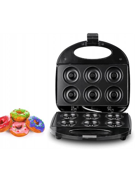 Mini Donut Maker Machine 6 Holes Electric Doughnut Maker 750W with Non-stick Surface Double-Sided Heating Commercial Donut Machine for Breakfast Snacks Desserts - PSDVU0SA