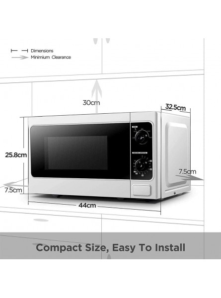 Microwave Oven 20L， 800W With Function Defrost， 5 Power Setting， 0-35Min Timer， Stylish Design， Easy To Clean Useful - UZPGOG8M