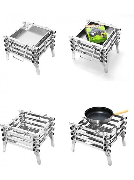 Tabletop Barbecue Grill for Garden Picnics Party All-Stainless Steel Camping Folding Portable Barbecue Grill Carbon Oven Wood Stove Bonfire Rack Barbecue Incinerator Aesthetic and practical - MRFX7EEJ